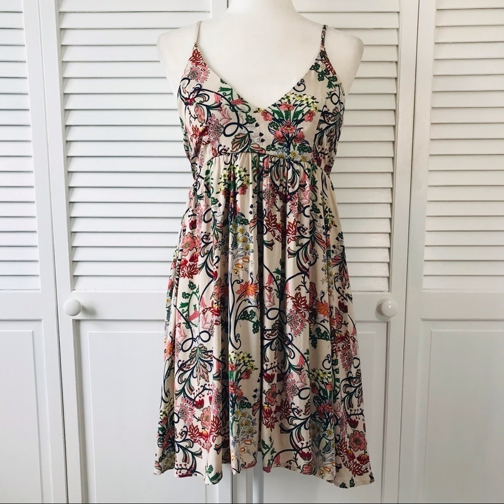 2/$50 SHE + SKY Beige Floral Print Cami Dress Size Small
